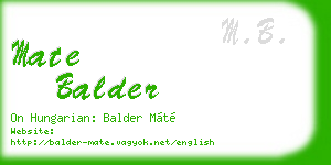 mate balder business card
